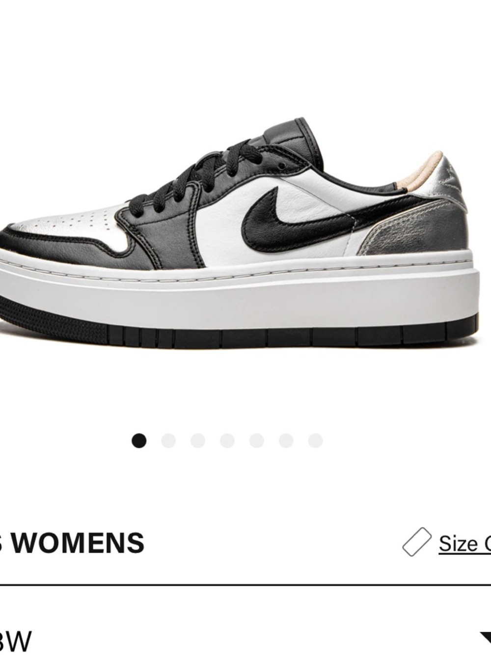 NWT Nike Women's Black, White & Silver Platform Sneaker